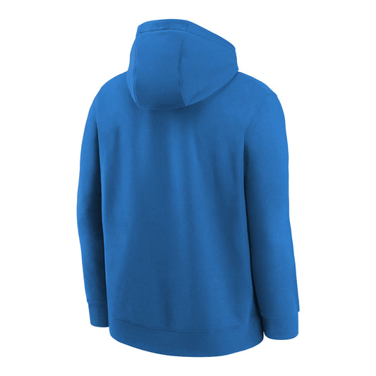 Youth Oklahoma City Thunder Practice Hooded Sweatshirt in Blue - Back View 