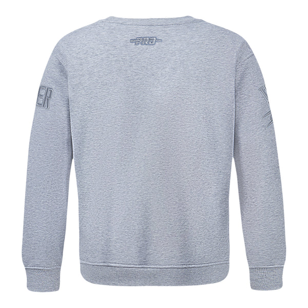 Youth Oklahoma City Thunder Pro Standard Tonal Neutral Grey Crew Neck Sweatshirt in Grey - Back View