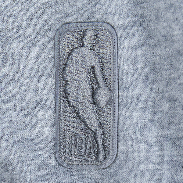 Youth Oklahoma City Thunder Pro Standard Tonal Neutral Grey Crew Neck Sweatshirt in Grey - Sleeve Detail View