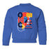 Youth OKC Thunder Mural Crewneck in Blue - Front view