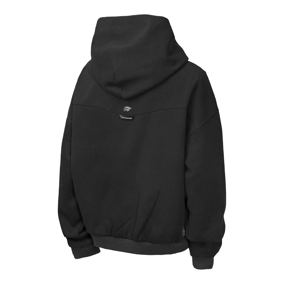 Youth OKC Thunder Nike 2026-27 Icon Practice Hoodie in black - Back View