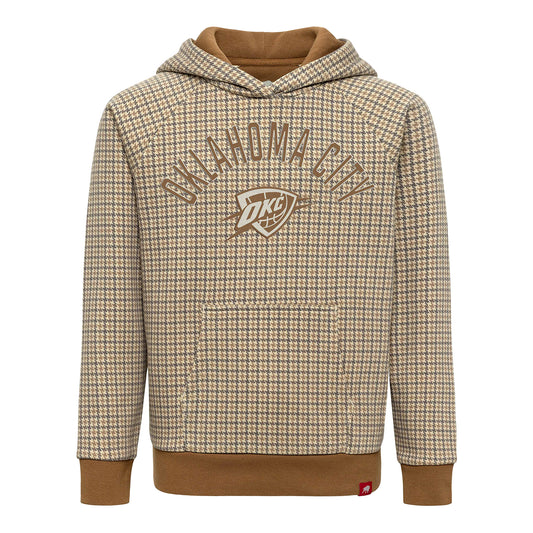 Youth OKC Thunder Sportiqe Lil Olsen Hoodie in Brown - Front View