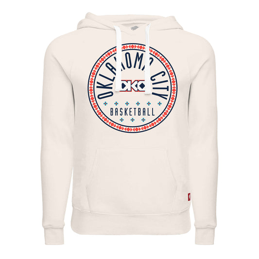 YOUTH 2025-26 OKLAHOMA CITY THUNDER SPORTIQE CITY EDITION LIL OLSEN HOODED SWEATSHIRT in White - Front View