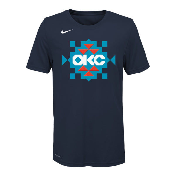 Youth Oklahoma City Thunder Nike Heritage T-Shirt - front view