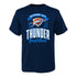 YOUTH OKLAHOMA CITY THUNDER TIP OFF T-SHIRT IN BLUE - FRONT VIEW