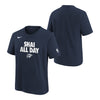 YOUTH OKLAHOMA CITY THUNDER NIKE SHAI ALL DAY T-SHIRT IN NAVY - FRONT & BACK VIEW