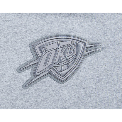 Youth Oklahoma City Thunder Pro Standard Tonal French Terry T-Shirt in Grey - Chest Detail  