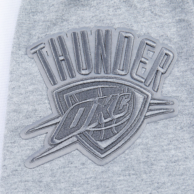 Youth Oklahoma City Thunder Pro Standard Tonal French Terry T-Shirt in Grey - Sleeve Detail 
