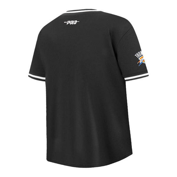 Youth Oklahoma City Thunder Classic Striped Ribbed T-Shirt in Black - Back Right View