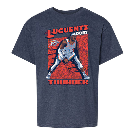 Youth Oklahoma City Thunder Lu Dort Action T-Shirt in Navy - Front View