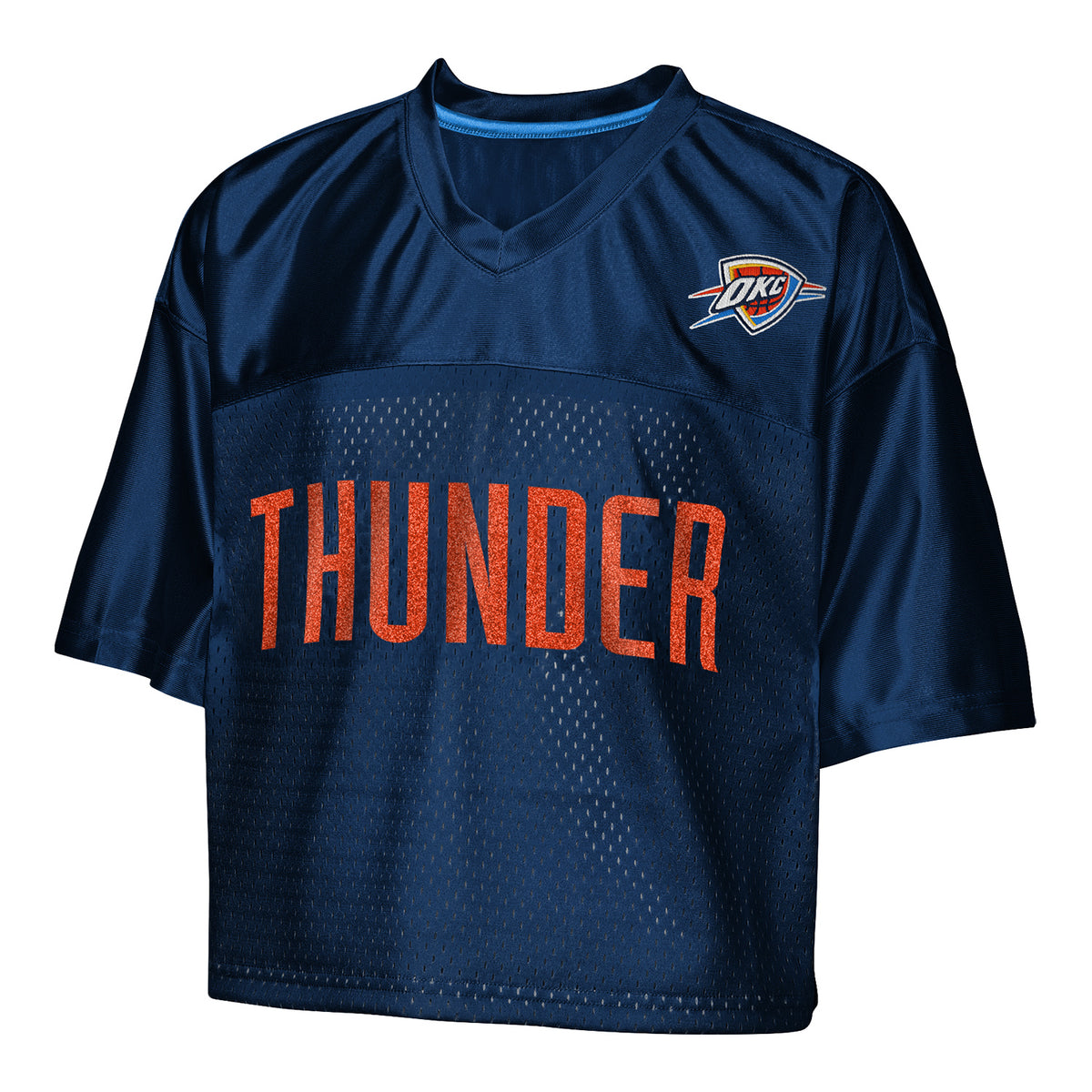 Youth OKC Thunder Outerstuff Glitter Jersey Top - Front View
