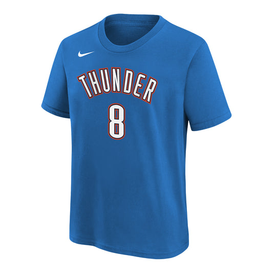 Youth OKC Thunder Nike Jalen Williams Name and Number T-Shirt in blue - Front view
