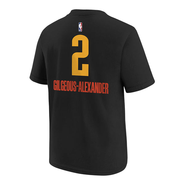 YOUTH 2024-25 OKLAHOMA CITY THUNDER CITY EDITION SHAI GILGEOUS-ALEXANDER NAME & NUMBER  T-SHIRT - Back View