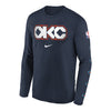 YOUTH 2025-26 CITY EDITION OKLAHOMA CITY THUNDER NIKE GAME TOP T-SHIRT in Blue - Front View