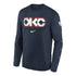 YOUTH 2025-26 CITY EDITION OKLAHOMA CITY THUNDER NIKE GAME TOP T-SHIRT in Blue - Front View
