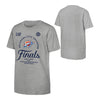 OKC Thunder Youth 2025 Western Conference Finals Champions Locker Room T-Shirt in Grey - Front and Back View