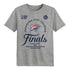 OKC Thunder Juvenile 2025 Western Conference Finals Champions Locker Room T-Shirt in Grey - Front View