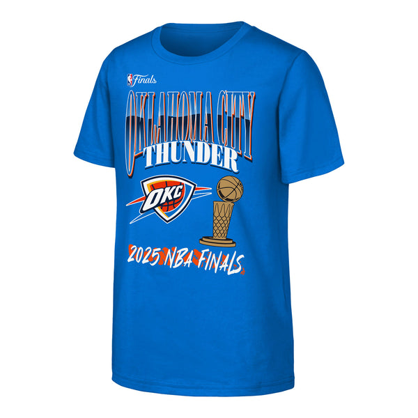 Youth Oklahoma City Thunder 2025 NBA Finals T-Shirt in Blue - Front View