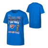 Youth Oklahoma City Thunder 2025 NBA Finals T-Shirt in Blue - Front and Back View