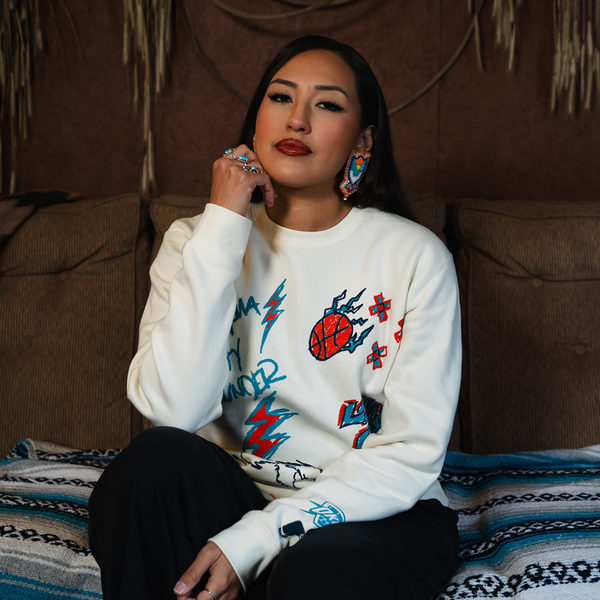 OKC Thunder Round21 Native Heritage Cream Crewneck