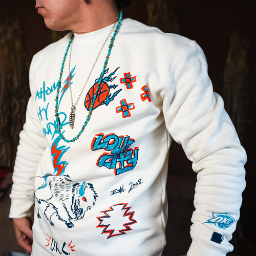 OKC Thunder X Round21 Native Heritage Keystone Cream Crewneck