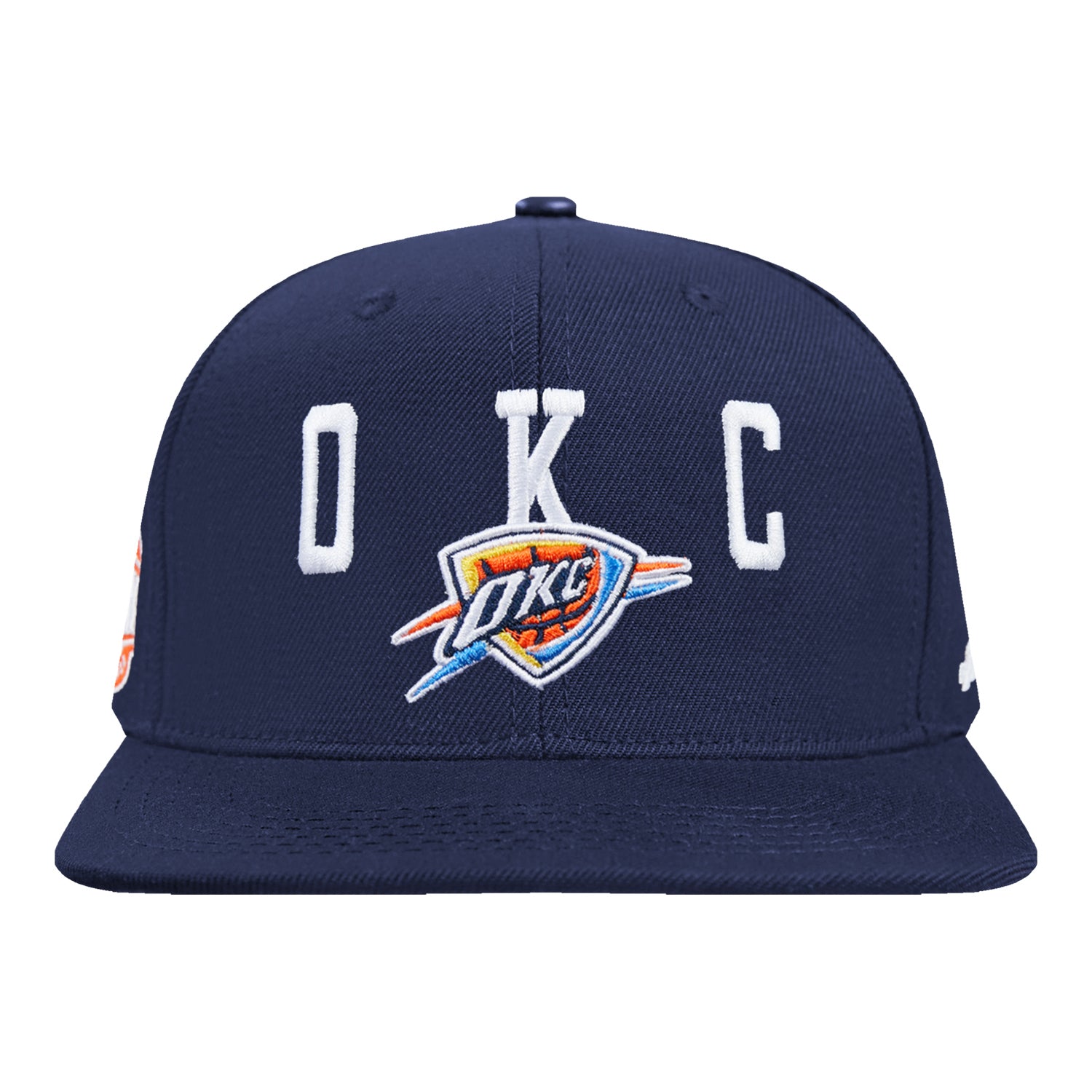 OKC Thunder Pro Standard Billboard Pro Six Snap Hat in Blue - Front view
