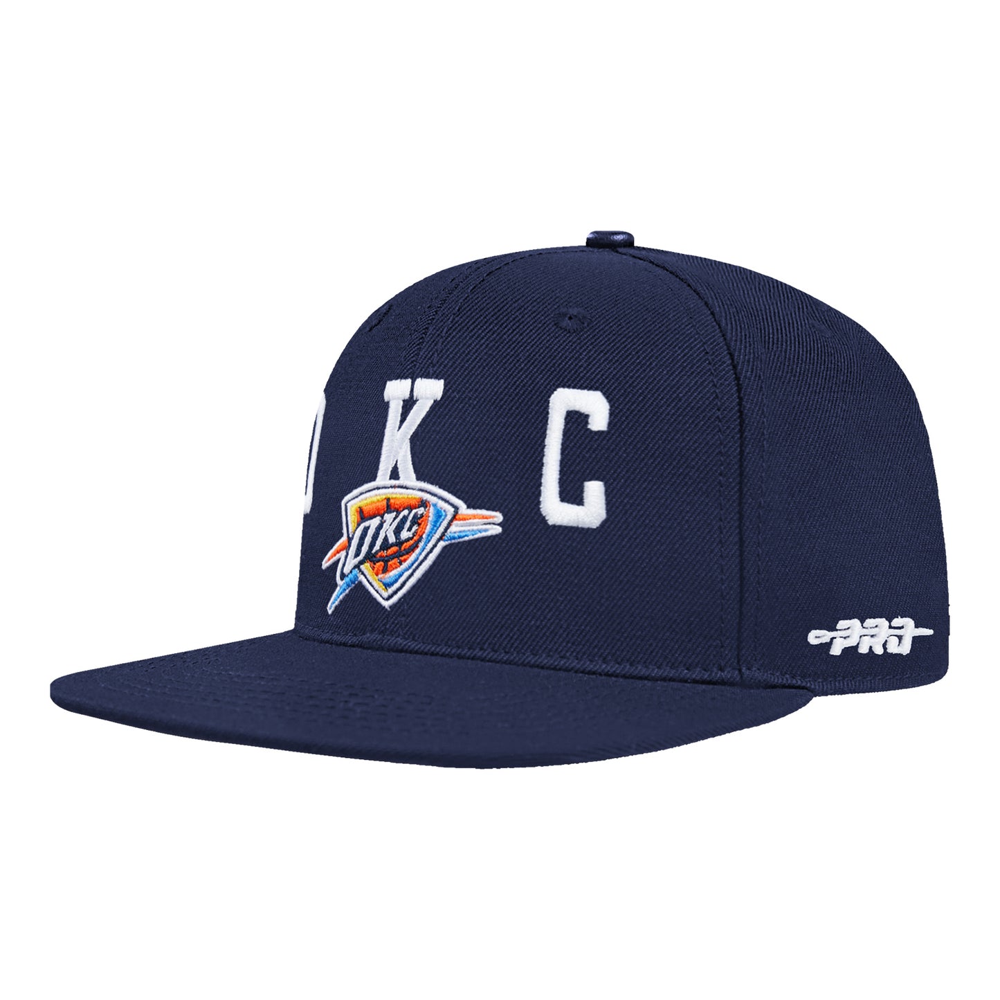 OKC Thunder Pro Standard Billboard Pro Six Snap Hat in Blue - Front Left View