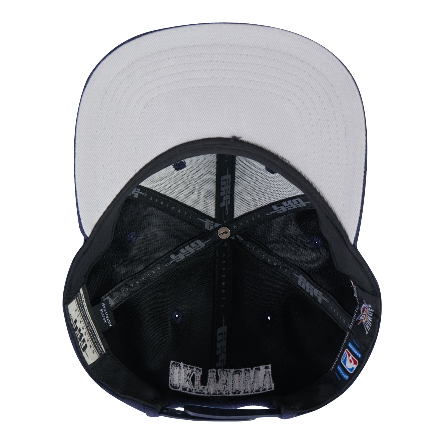 OKC Thunder Pro Standard Billboard Pro Six Snap Hat in blue - Interior view
