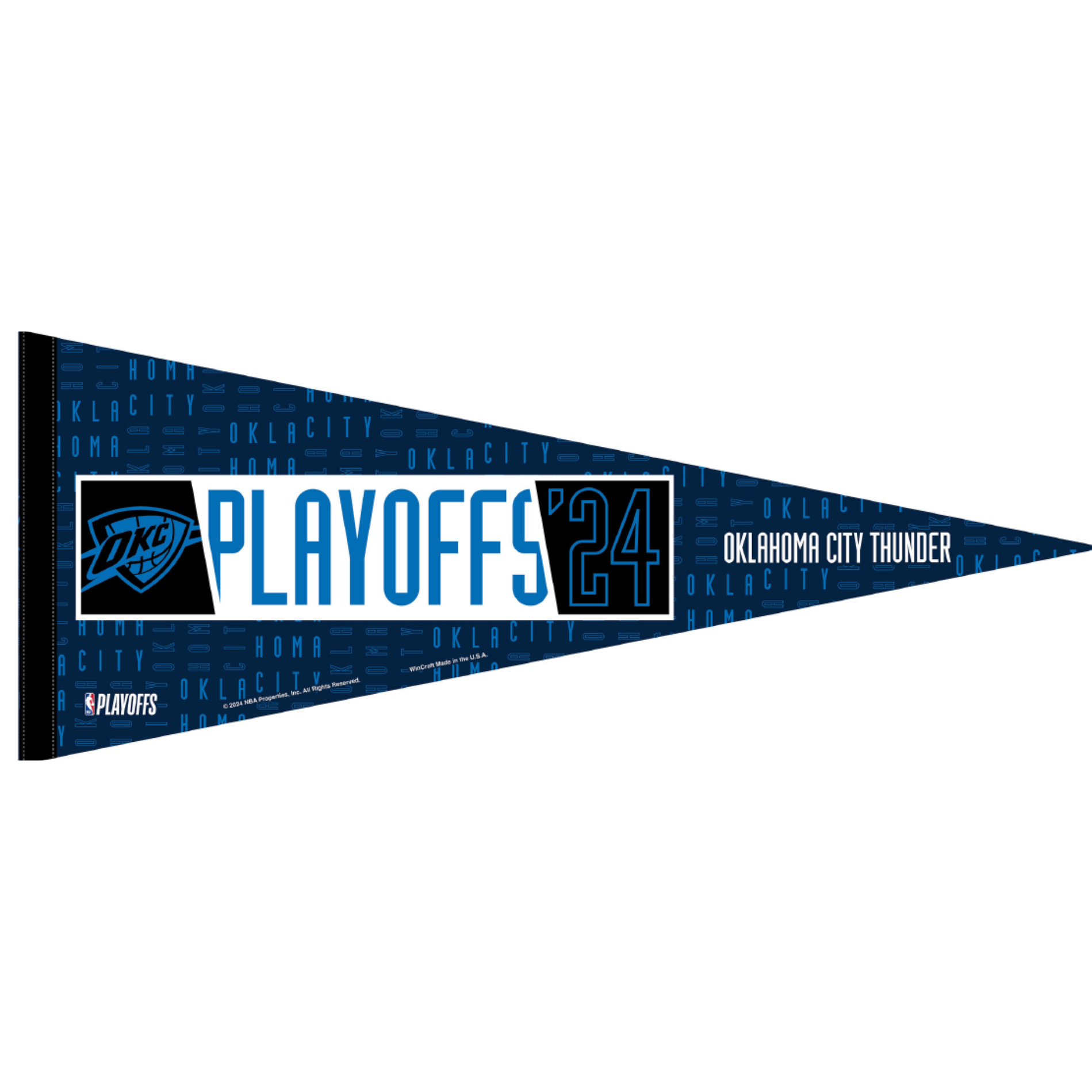 OKLAHOMA CITY THUNDER 2024 PLAYOFFS PENNANT