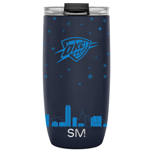 OKLAHOMA CITY THUNDER SIMPLE MODERN WINTER SKYLINE 16 OZ VOYAGER MUG
