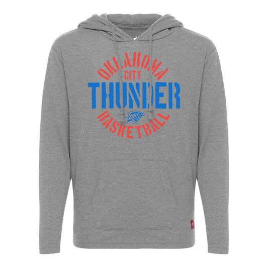 Youth Oklahoma City Thunder Sportiqe Lil' Rowan Corto Hooded Sweatshirt in Grey - Front View