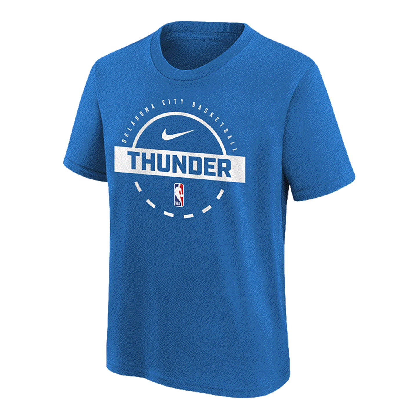 Youth OKC Thunder Nike 2025 Practice T-Shirt in Blue - Front View