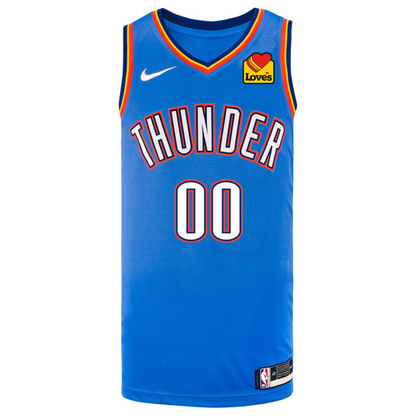 Youth Oklahoma City Thunder Custom Icon Swingman Jersey 2024-25 in Blue - Front View