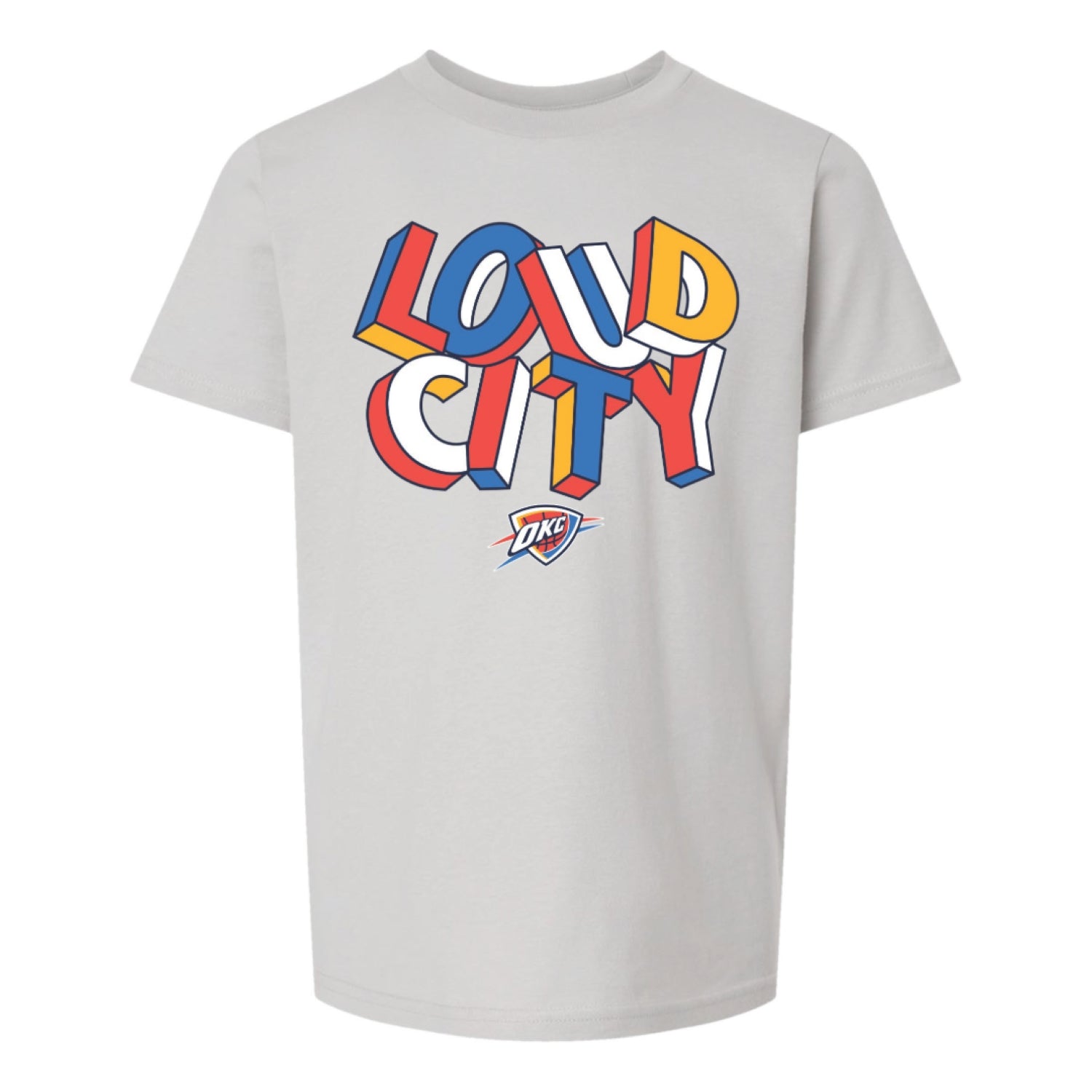 OKC Thunder January T-Shirt Of The Month Loud City Grey Tee - Front View