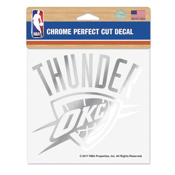 Oklahoma City Thunder 6x6 Chrome Global Icon Decal - Front View