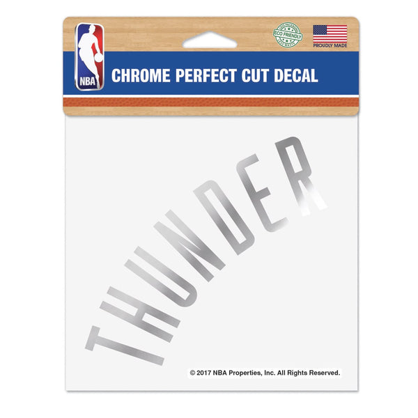 Oklahoma City Thunder 6x6 Chrome Wordmark Decal - Front View