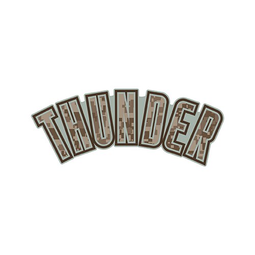 Oklahoma City Thunder Wordmark Camo Pin in Tan - Front View