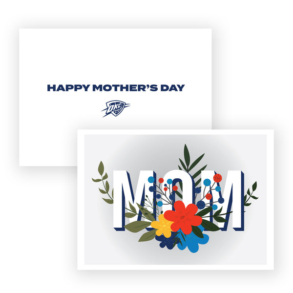 Happy Mother’s Day Card in White - Front and Inside View
