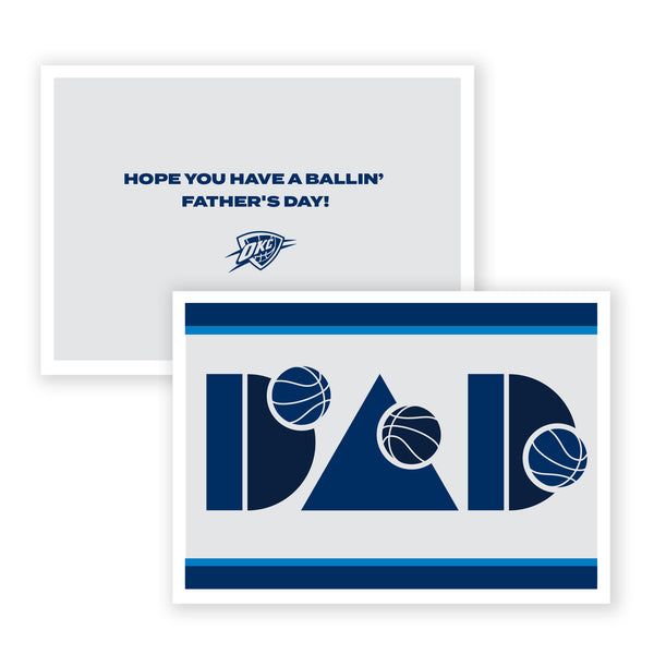 Ballin' Father's Day in White and Blue - Front and Inside View