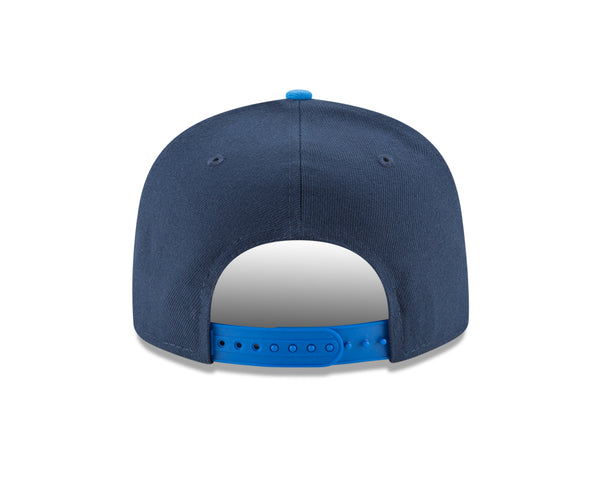 Oklahoma City Thunder New Era Twist Title 950 Snapback Hat in Blue - Back View