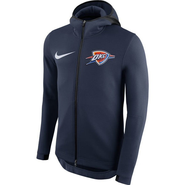 OKC Thunder Nike Thermaflex Showtime Full Zip Hoodie in Navy - Front View