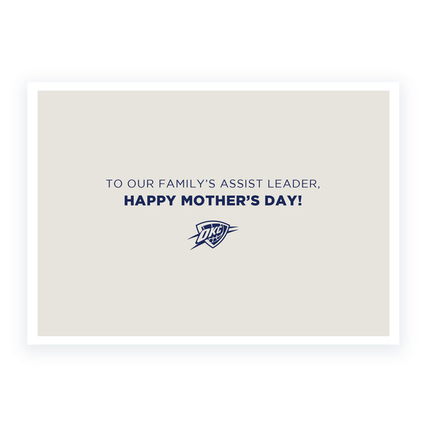 Assist Mother’s Day Card in White and Blue - Inside View