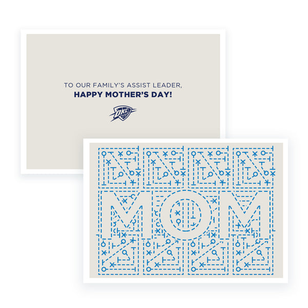 Assist Mother’s Day Card in White and Blue - Front and Inside View