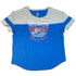 Women's Color Block Tee in Blue and Gray - Front View
