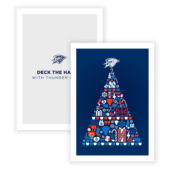 Deck the Halls! Card Bundle in Blue and White - Front and Inside View