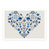 Heart Mother’s Day Card in White and Blue - Front View