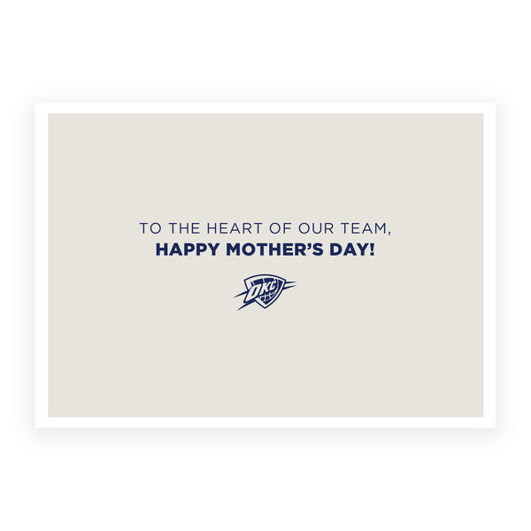 Heart Mother’s Day Card in White and Blue - Inside View