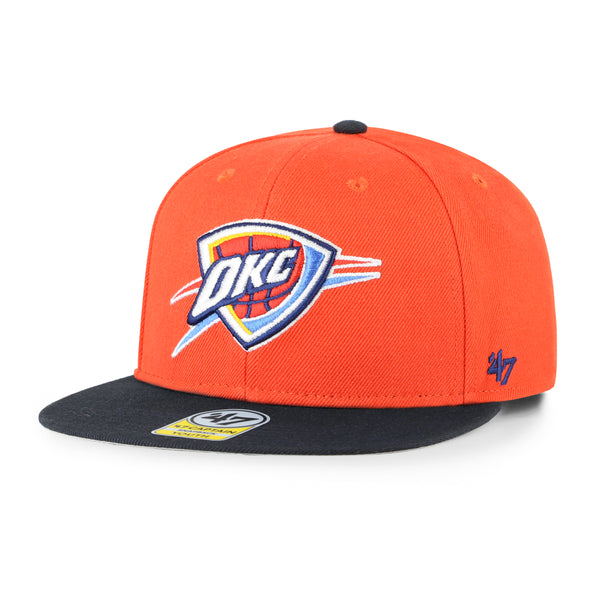Oklahoma City Thunder Lil Shot Two Tone 47 Brand Captain Youth Snapback in Orange - Front View