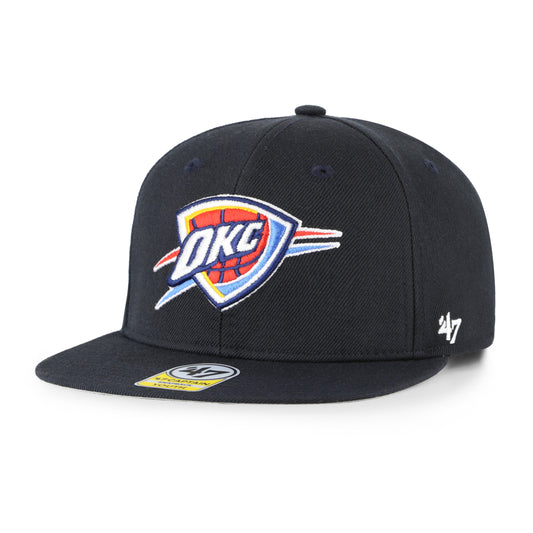 Oklahoma City Thunder Lil Shot 47 Brand Captain Youth Snapback in Navy - Front View