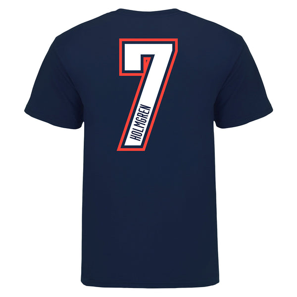 OKC Thunder Chet Holmgren Name & Number T-shirt in Navy - Back View